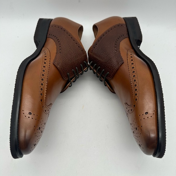DAPPER SHOES CO. Handcrafted Genuine Leather Men's Wingtip Brogue Oxfords Sz 10 - Picture 7 of 9